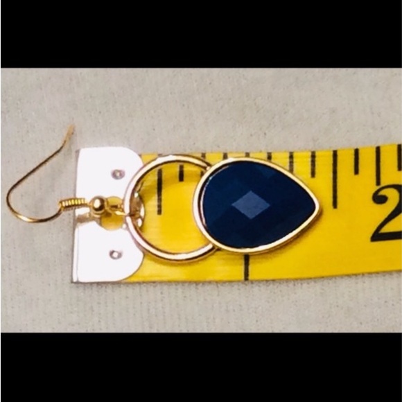 Blue And Gold Teardrop Earrings - Picture 7 of 10